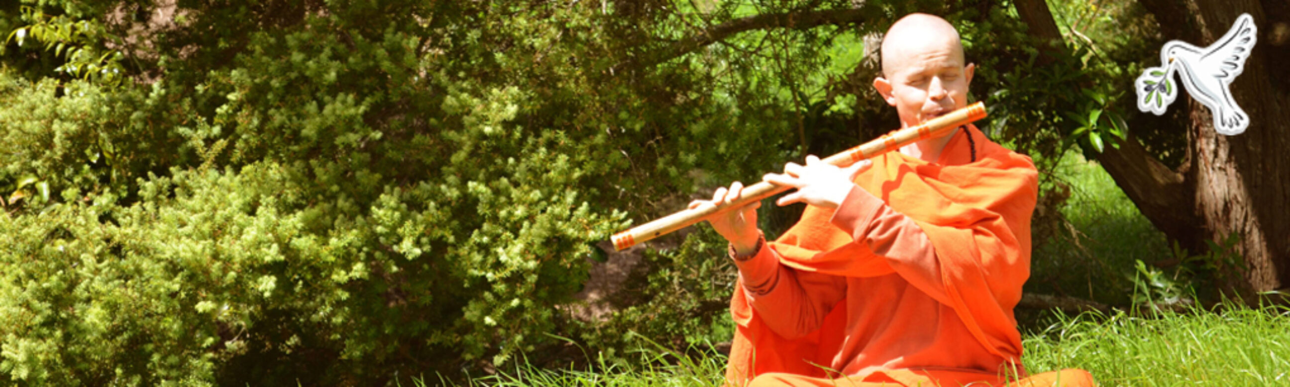 Swami Madhuram and dove